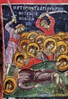 Страдание святого мученика Иерона и дружины его: Исихия, Никандра, Афанасия, Маманта, Варахия, Каллиника, Феагена, Никона, Лонгина, Феодора, Валерия, Ксанфа, Феодула, Каллимаха, Евгения, Феодоха, Острихия, Епифания, Максимиана, Дукития, Клавдиана, Феофила Страдание святого мученика Иерона и дружины его: Исихия, Никандра, Афанасия, Маманта, Варахия, Каллиника, Феагена, Никона, Лонгина, Феодора, Валерия, Ксанфа, Феодула, Каллимаха, Евгения, Феодоха, Острихия, Епифания, Максимиана, Дукития, Клавдиана, Феофила