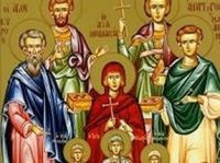 Страдание святых чудотворцев и бессребреников Кира и Иоанна и святой мученицы Афанасии и трех дочерей ее Феоктисты, Феодотии и Евдоксии Страдание святых чудотворцев и бессребреников Кира и Иоанна и святой мученицы Афанасии и трех дочерей ее Феоктисты, Феодотии и Евдоксии